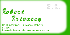 robert krivacsy business card