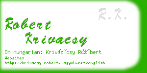 robert krivacsy business card